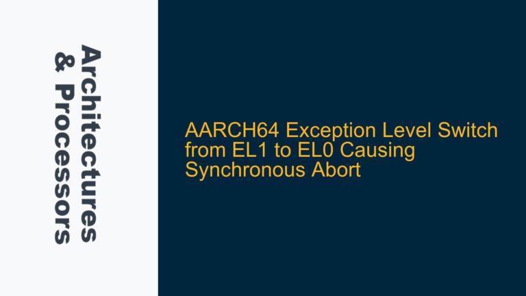 AARCH64 Exception Level Switch from EL1 to EL0 Causing Synchronous Abort