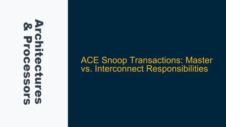 ACE Snoop Transactions: Master vs. Interconnect Responsibilities