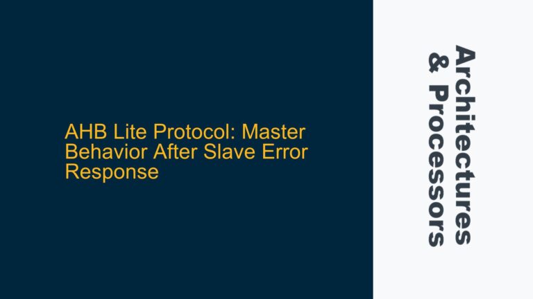 AHB Lite Protocol: Master Behavior After Slave Error Response