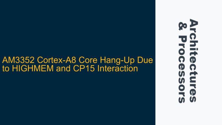 AM3352 Cortex-A8 Core Hang-Up Due to HIGHMEM and CP15 Interaction
