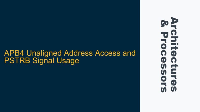 APB4 Unaligned Address Access and PSTRB Signal Usage
