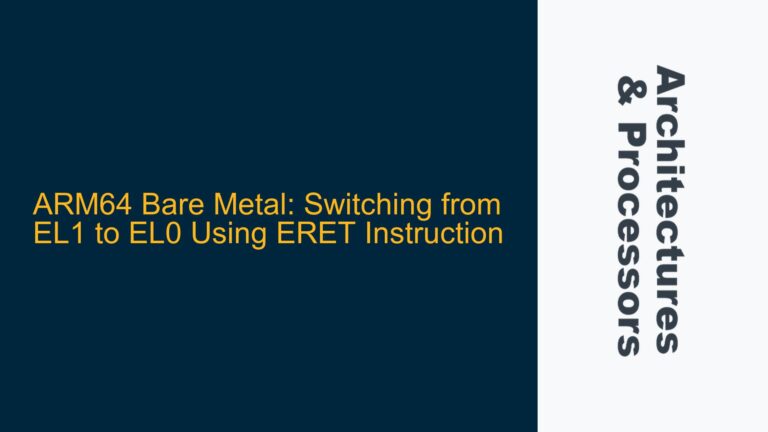ARM64 Bare Metal: Switching from EL1 to EL0 Using ERET Instruction