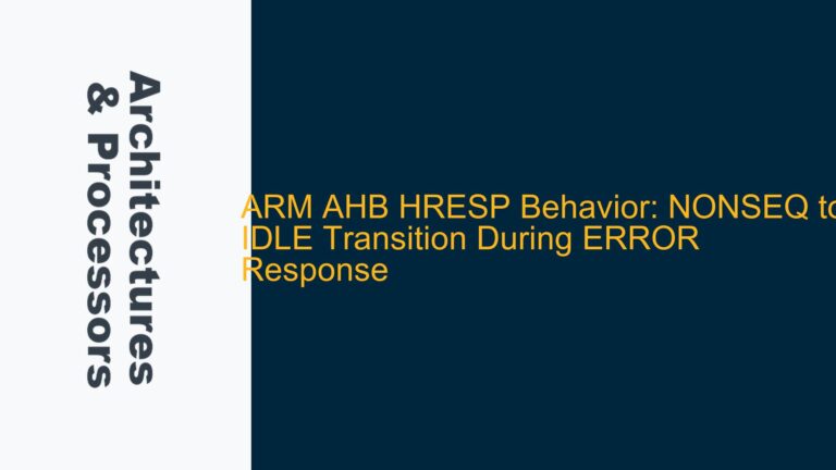 ARM AHB HRESP Behavior: NONSEQ to IDLE Transition During ERROR Response