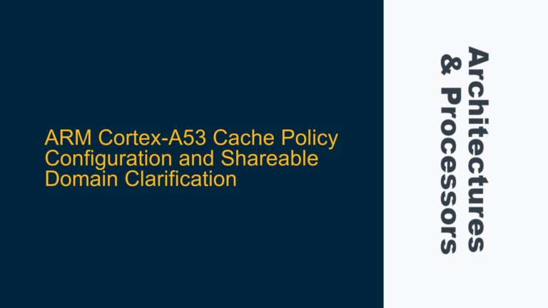 ARM Cortex-A53 Cache Policy Configuration and Shareable Domain Clarification