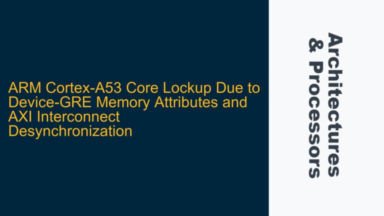 ARM Cortex-A53 Core Lockup Due to Device-GRE Memory Attributes and AXI Interconnect Desynchronization