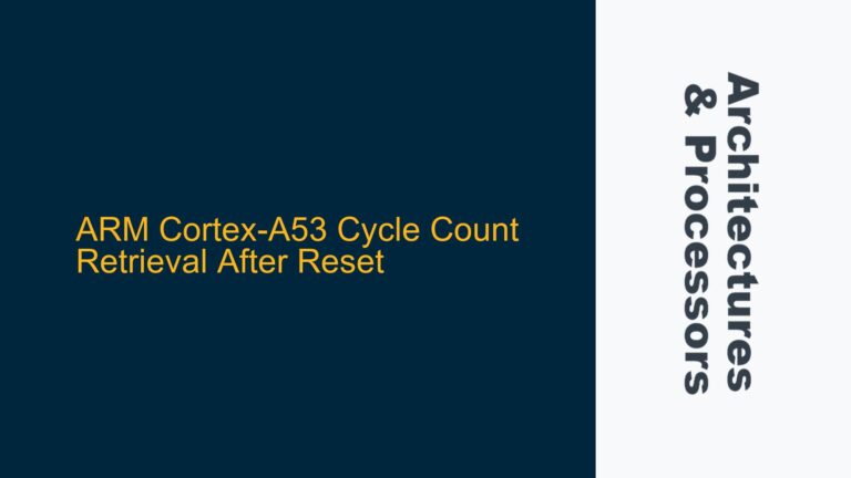 ARM Cortex-A53 Cycle Count Retrieval After Reset