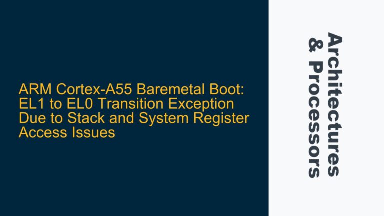 ARM Cortex-A55 Baremetal Boot: EL1 to EL0 Transition Exception Due to Stack and System Register Access Issues