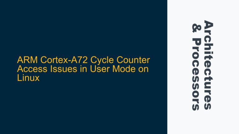 ARM Cortex-A72 Cycle Counter Access Issues in User Mode on Linux