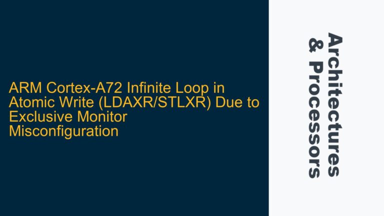 ARM Cortex-A72 Infinite Loop in Atomic Write (LDAXR/STLXR) Due to Exclusive Monitor Misconfiguration
