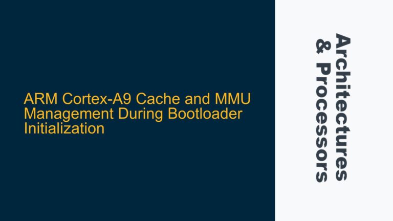 ARM Cortex-A9 Cache and MMU Management During Bootloader Initialization