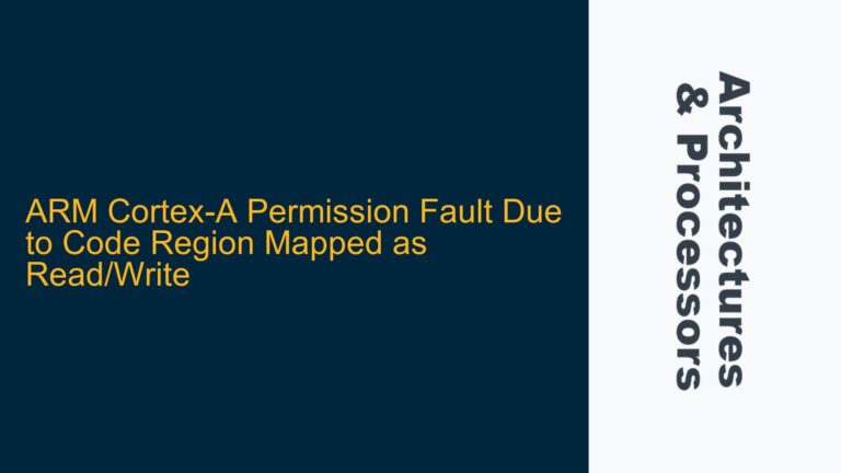 ARM Cortex-A Permission Fault Due to Code Region Mapped as Read/Write