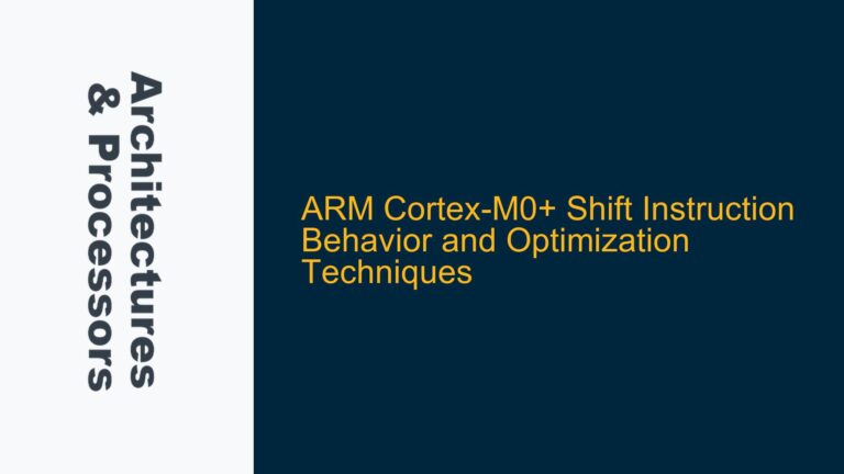 ARM Cortex-M0+ Shift Instruction Behavior and Optimization Techniques
