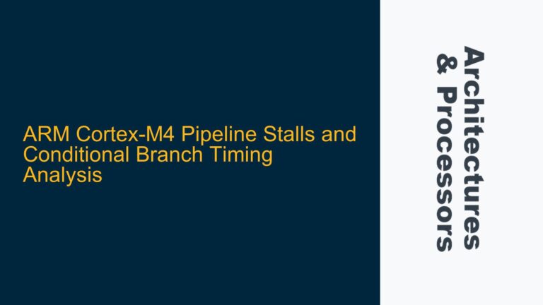 ARM Cortex-M4 Pipeline Stalls and Conditional Branch Timing Analysis