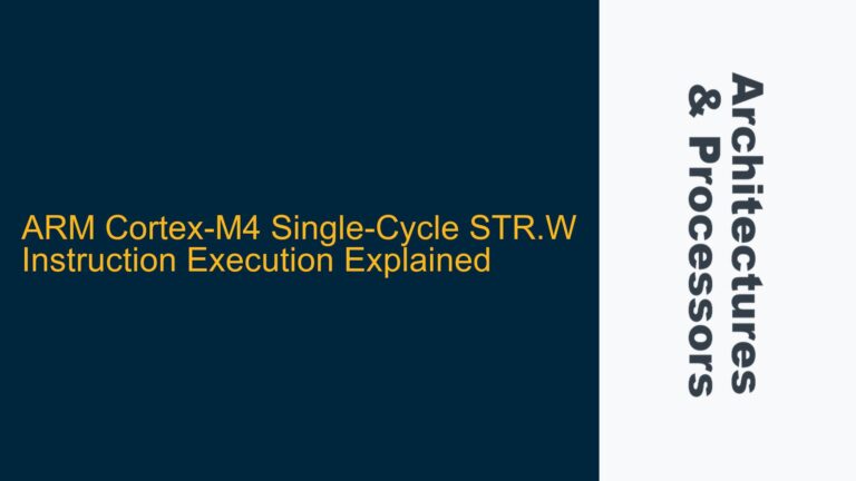 ARM Cortex-M4 Single-Cycle STR.W Instruction Execution Explained