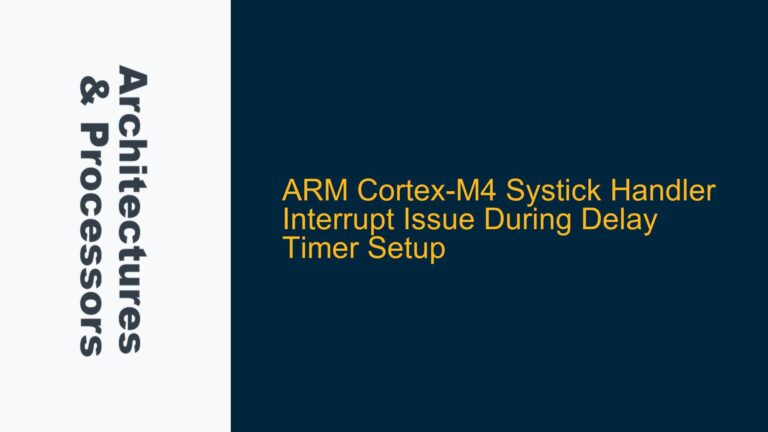ARM Cortex-M4 Systick Handler Interrupt Issue During Delay Timer Setup