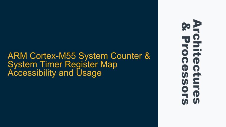 ARM Cortex-M55 System Counter & System Timer Register Map Accessibility and Usage