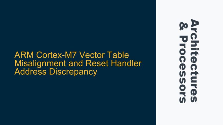 ARM Cortex-M7 Vector Table Misalignment and Reset Handler Address Discrepancy