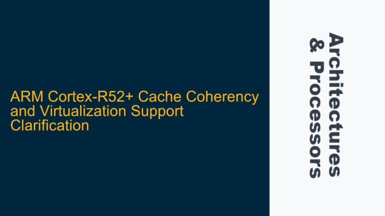 ARM Cortex-R52+ Cache Coherency and Virtualization Support Clarification