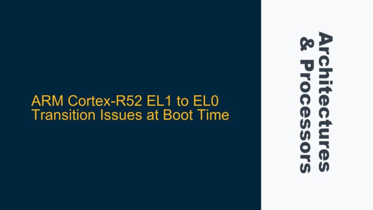 ARM Cortex-R52 EL1 to EL0 Transition Issues at Boot Time
