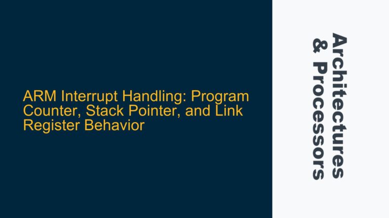 ARM Interrupt Handling: Program Counter, Stack Pointer, and Link Register Behavior