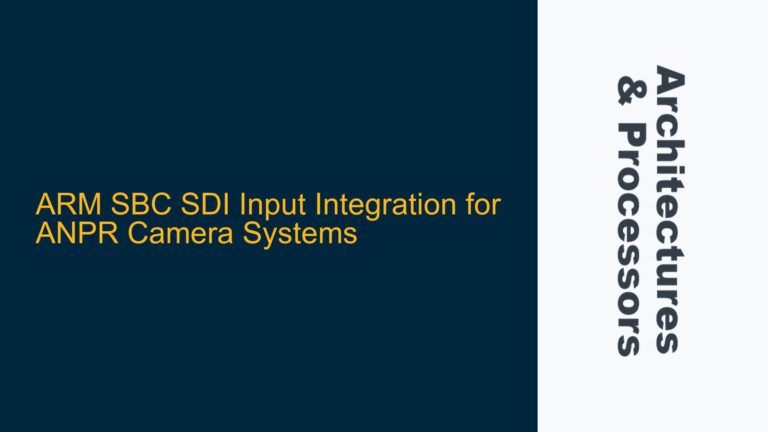 ARM SBC SDI Input Integration for ANPR Camera Systems