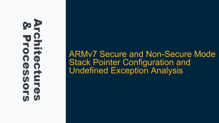 ARMv7 Secure and Non-Secure Mode Stack Pointer Configuration and Undefined Exception Analysis