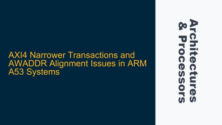 AXI4 Narrower Transactions and AWADDR Alignment Issues in ARM A53 Systems