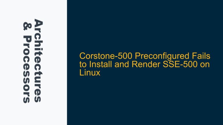 Corstone-500 Preconfigured Fails to Install and Render SSE-500 on Linux