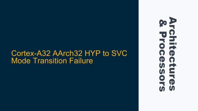 Cortex-A32 AArch32 HYP to SVC Mode Transition Failure