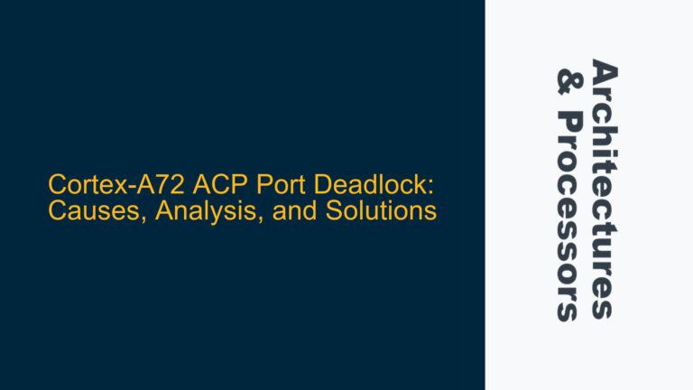 Cortex-A72 ACP Port Deadlock: Causes, Analysis, and Solutions