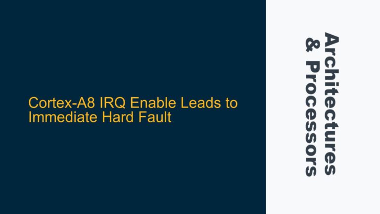 Cortex-A8 IRQ Enable Leads to Immediate Hard Fault