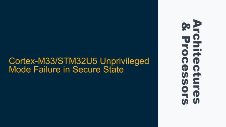 Cortex-M33/STM32U5 Unprivileged Mode Failure in Secure State