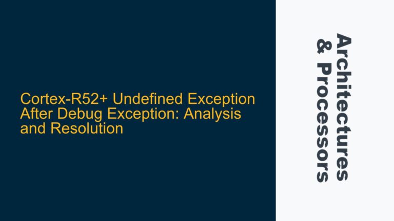 Cortex-R52+ Undefined Exception After Debug Exception: Analysis and Resolution