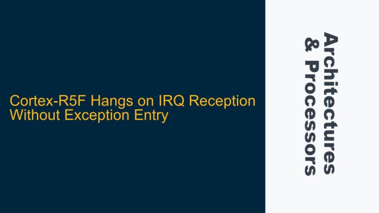 Cortex-R5F Hangs on IRQ Reception Without Exception Entry
