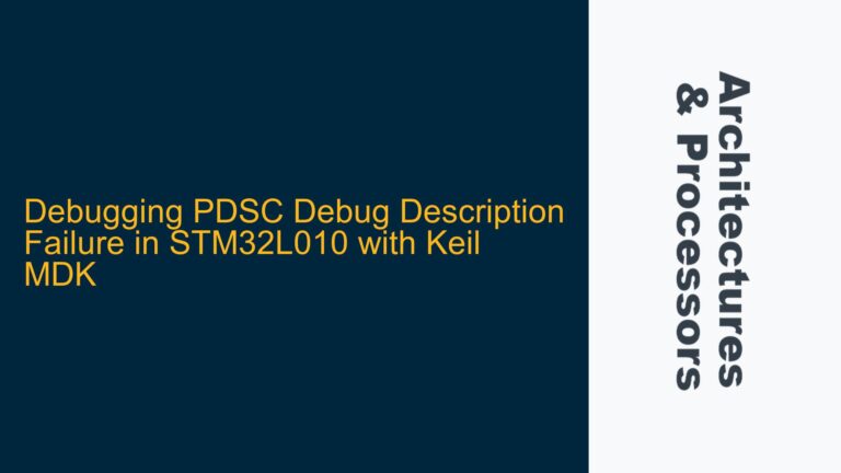 Debugging PDSC Debug Description Failure in STM32L010 with Keil MDK