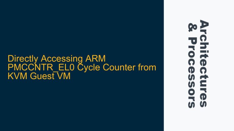 Directly Accessing ARM PMCCNTR_EL0 Cycle Counter from KVM Guest VM
