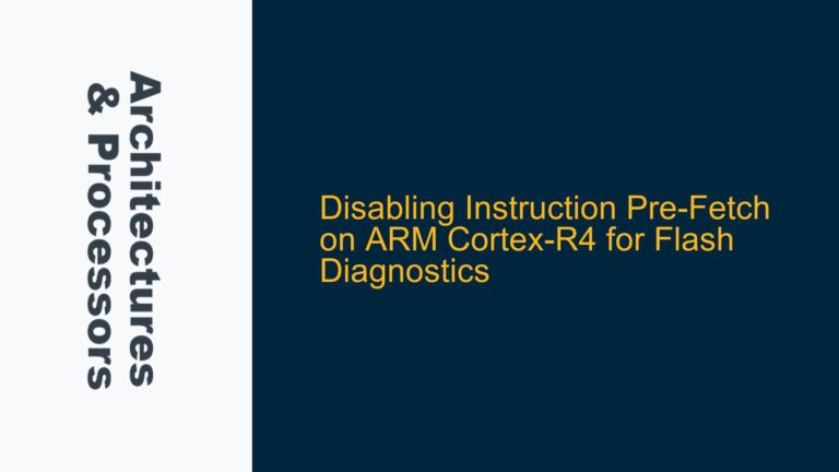Disabling Instruction Pre-Fetch on ARM Cortex-R4 for Flash Diagnostics