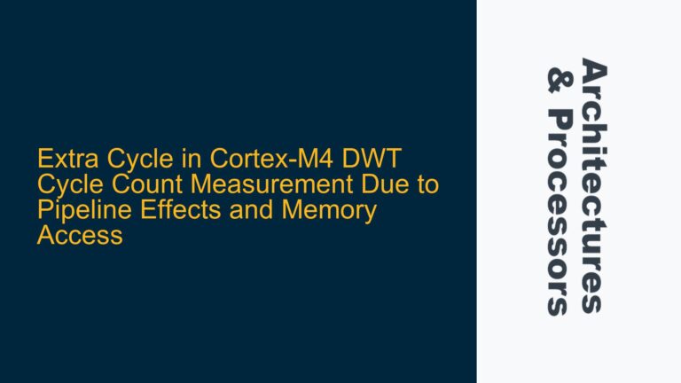 Extra Cycle in Cortex-M4 DWT Cycle Count Measurement Due to Pipeline Effects and Memory Access