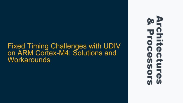 Fixed Timing Challenges with UDIV on ARM Cortex-M4: Solutions and Workarounds