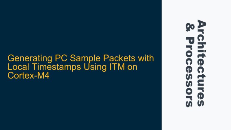 Generating PC Sample Packets with Local Timestamps Using ITM on Cortex-M4