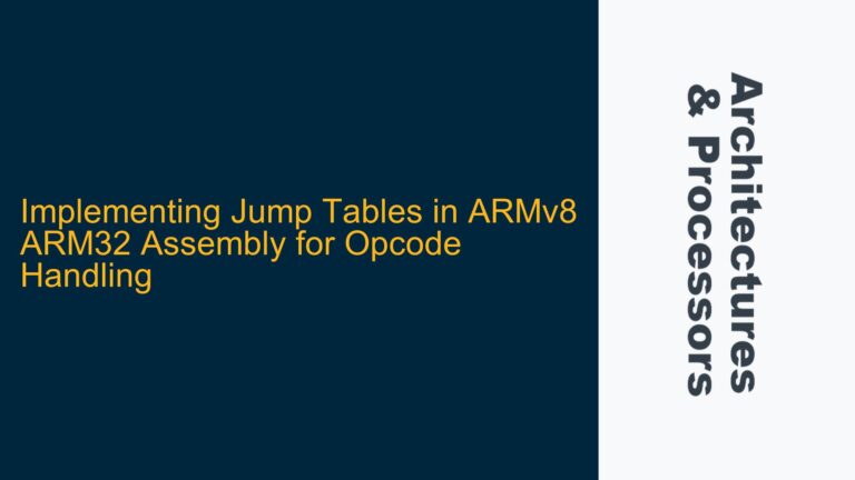 Implementing Jump Tables in ARMv8 ARM32 Assembly for Opcode Handling