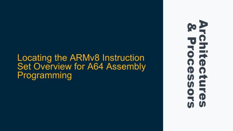 Locating the ARMv8 Instruction Set Overview for A64 Assembly Programming