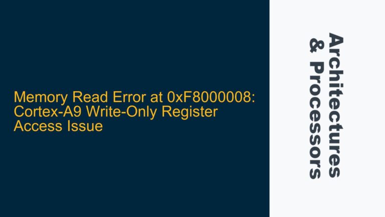Memory Read Error at 0xF8000008: Cortex-A9 Write-Only Register Access Issue