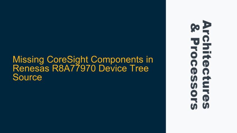 Missing CoreSight Components in Renesas R8A77970 Device Tree Source