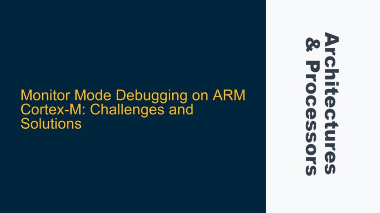 Monitor Mode Debugging on ARM Cortex-M: Challenges and Solutions