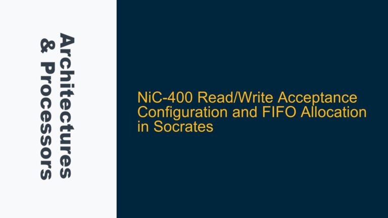 NiC-400 Read/Write Acceptance Configuration and FIFO Allocation in Socrates