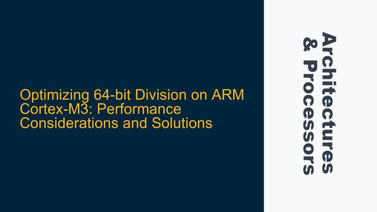 Optimizing 64-bit Division on ARM Cortex-M3: Performance Considerations and Solutions