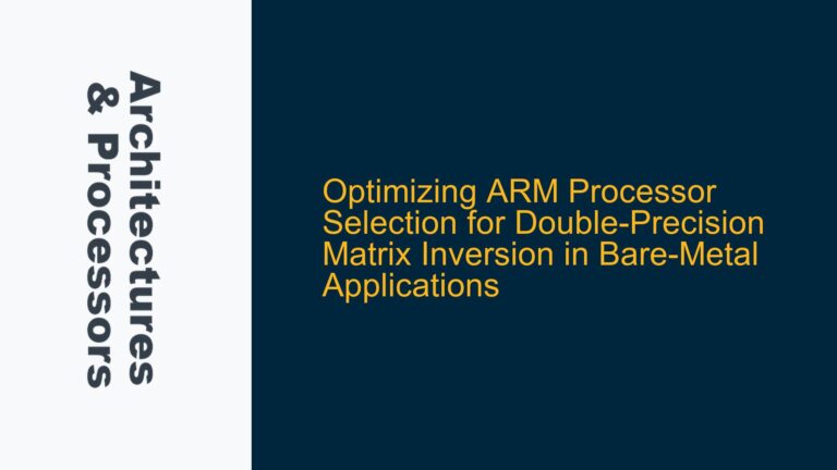 Optimizing ARM Processor Selection for Double-Precision Matrix Inversion in Bare-Metal Applications
