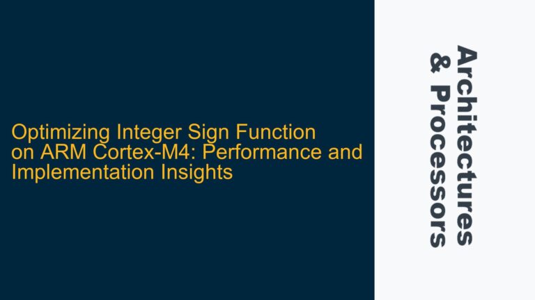 Optimizing Integer Sign Function on ARM Cortex-M4: Performance and Implementation Insights