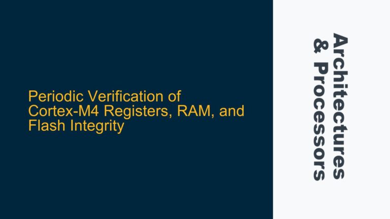 Periodic Verification of Cortex-M4 Registers, RAM, and Flash Integrity